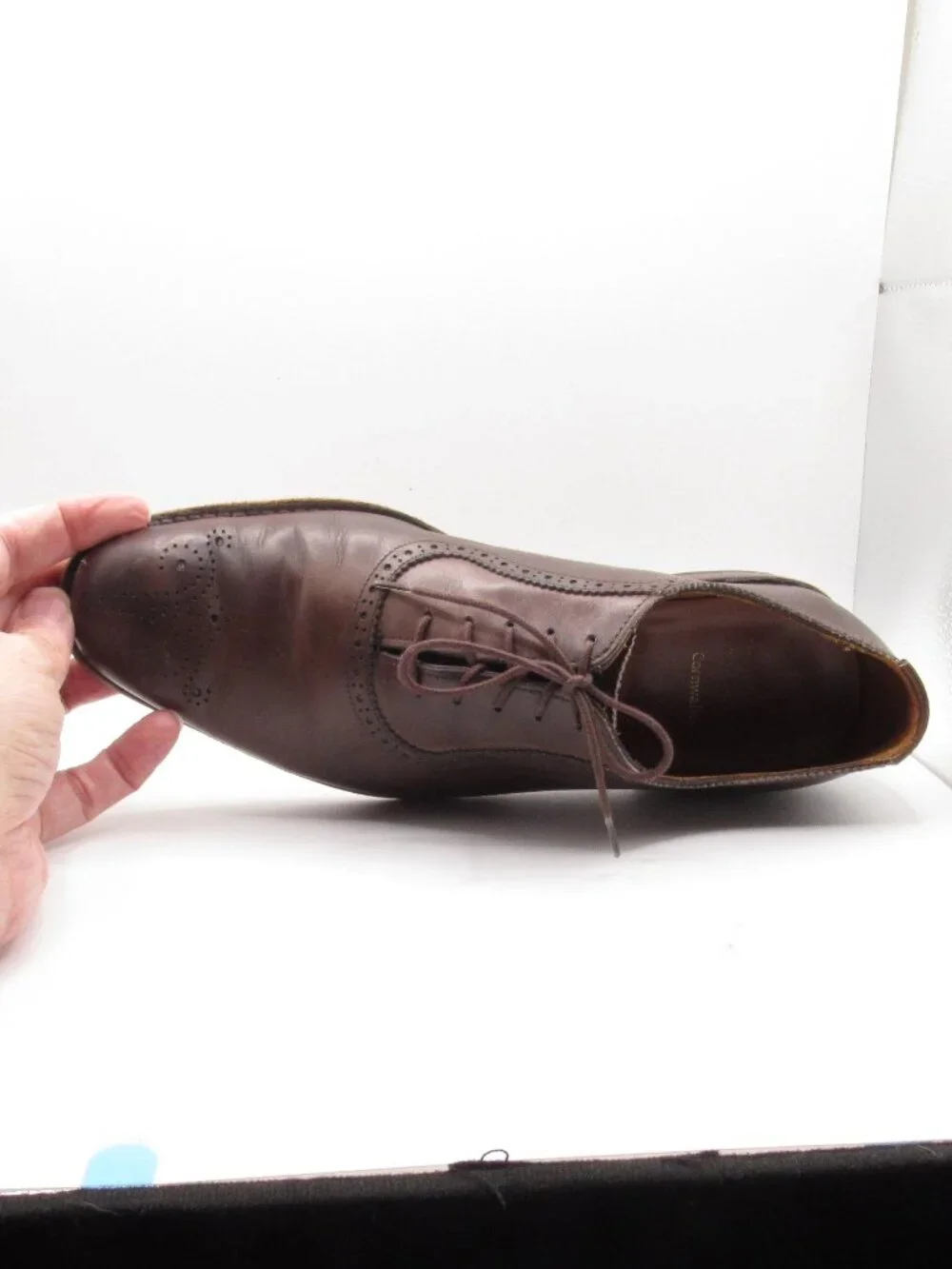 Allen Edmonds Brown Cornwallis Oxfords Size 10 E Medallion Toe Good Cond
